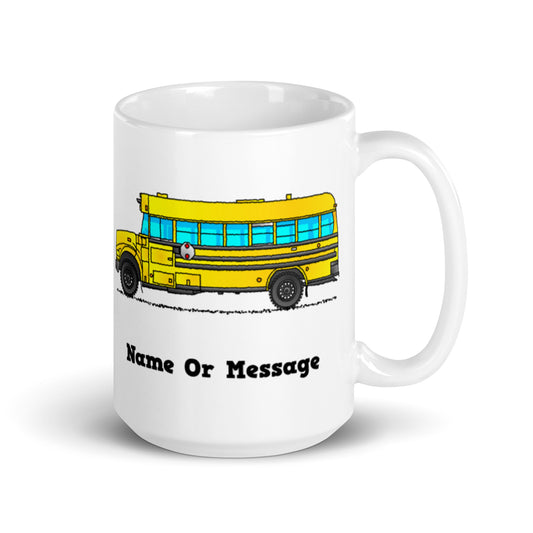 Personalized Yellow American School Bus Mug