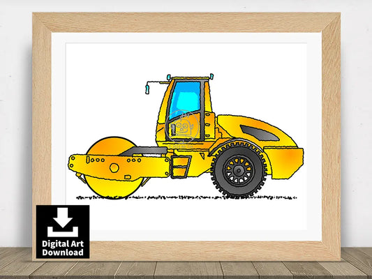Yellow Compactor Roller E019