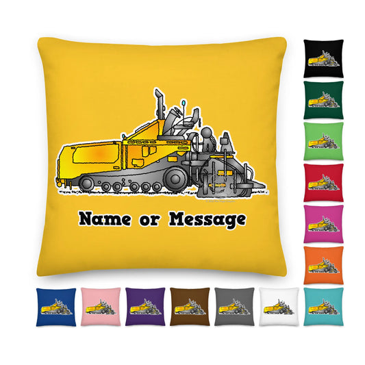 Asphalt Paver Pillow Cushion, Personalized P003