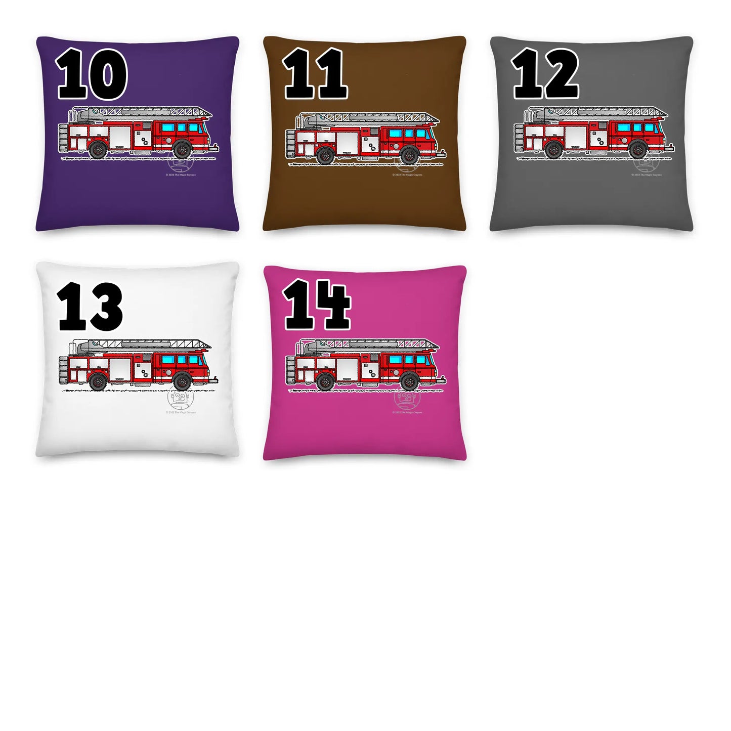 Red Fire Truck Pillow Cushion, Personalized P002