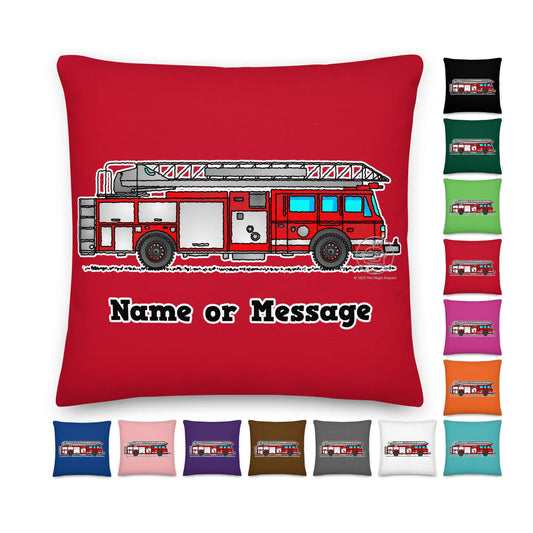 Red Fire Truck Pillow Cushion, Personalized P002