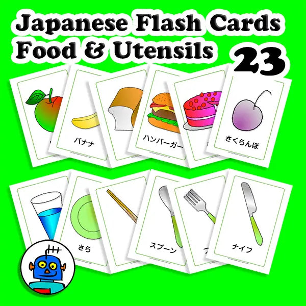 Japanese Food and Cutlery Flash Cards | Digital Download