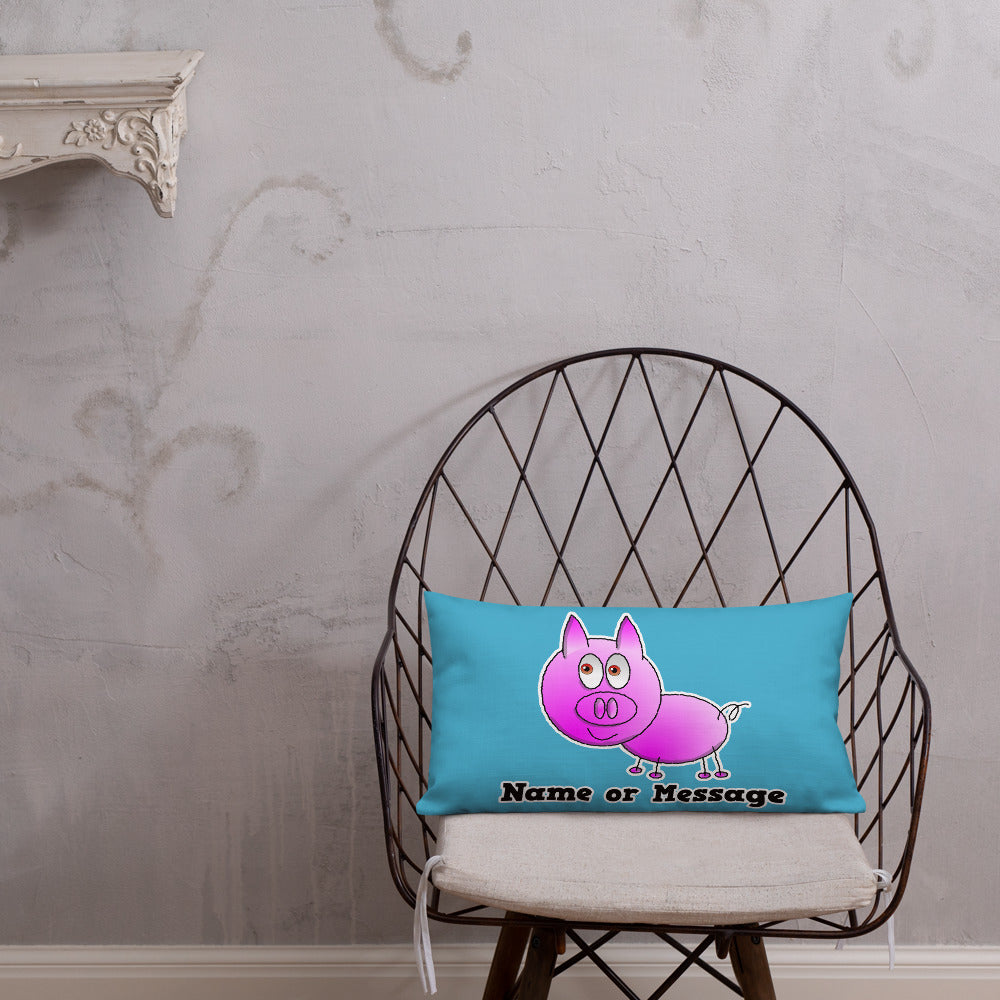 Pink Piglet Pillow Cushion, Personalized P006
