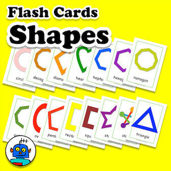 English Shapes Flash Cards, Digital Download