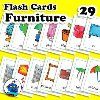 English Furniture Flash Cards | Digital Download