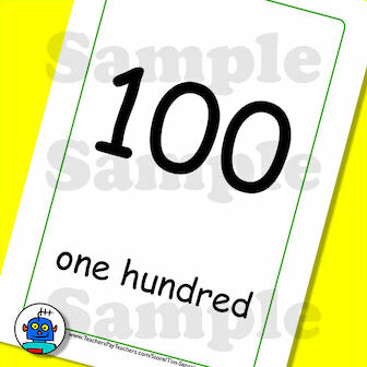 English Numbers Flash Cards | Digital Download