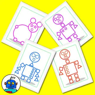 Robot Shape Guess Counting Game, Digital Download