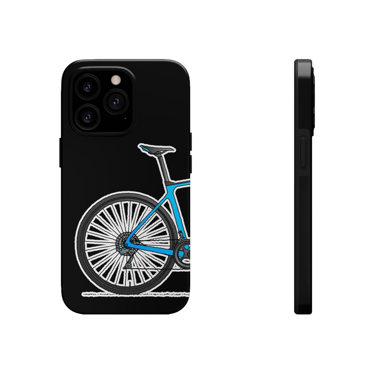Blue Bicycle Tough iPhone Case. Road Gravel. 7,8,X,11,12,13,14. i001