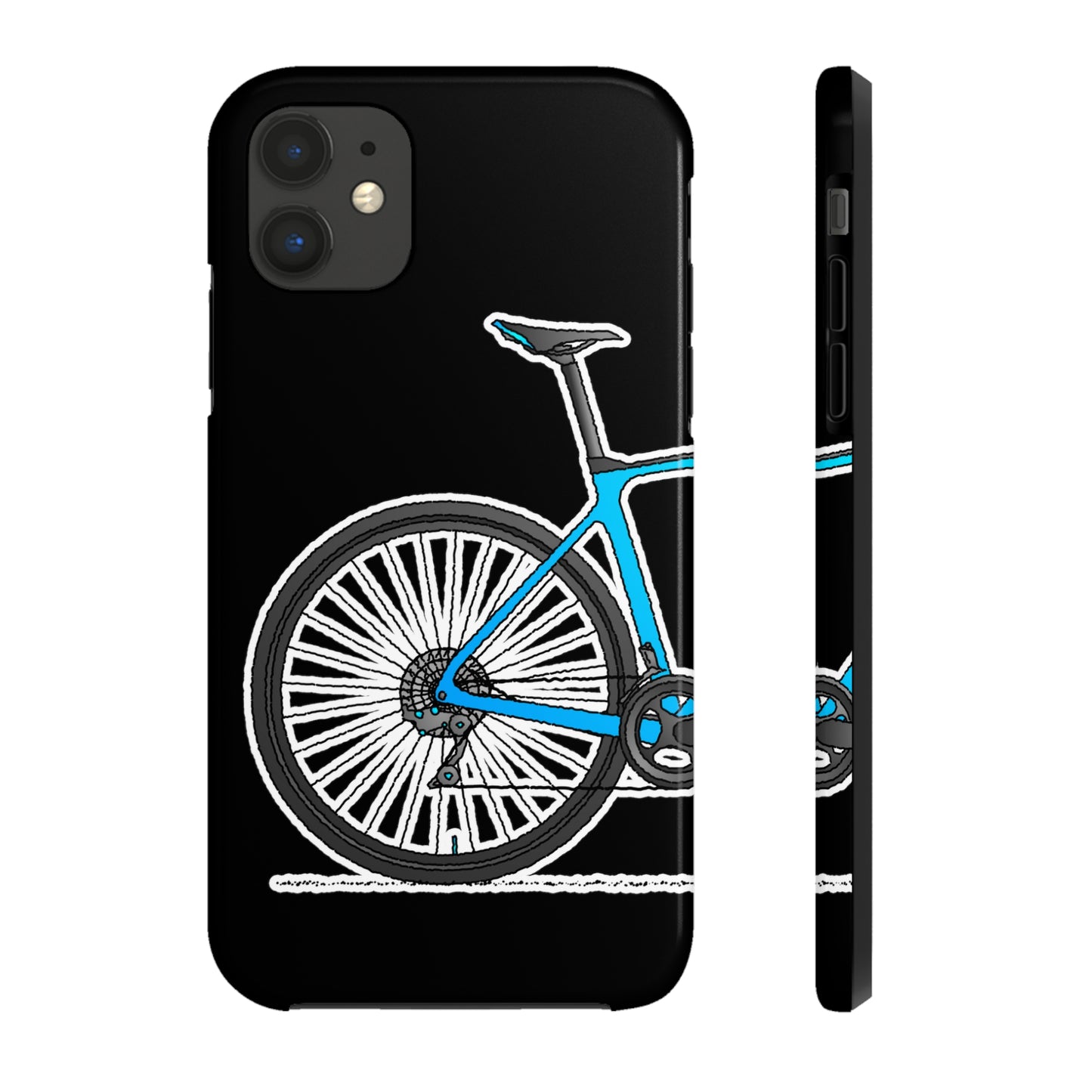 Blue Bicycle Tough iPhone Case. Road Gravel. 7,8,X,11,12,13,14. i001