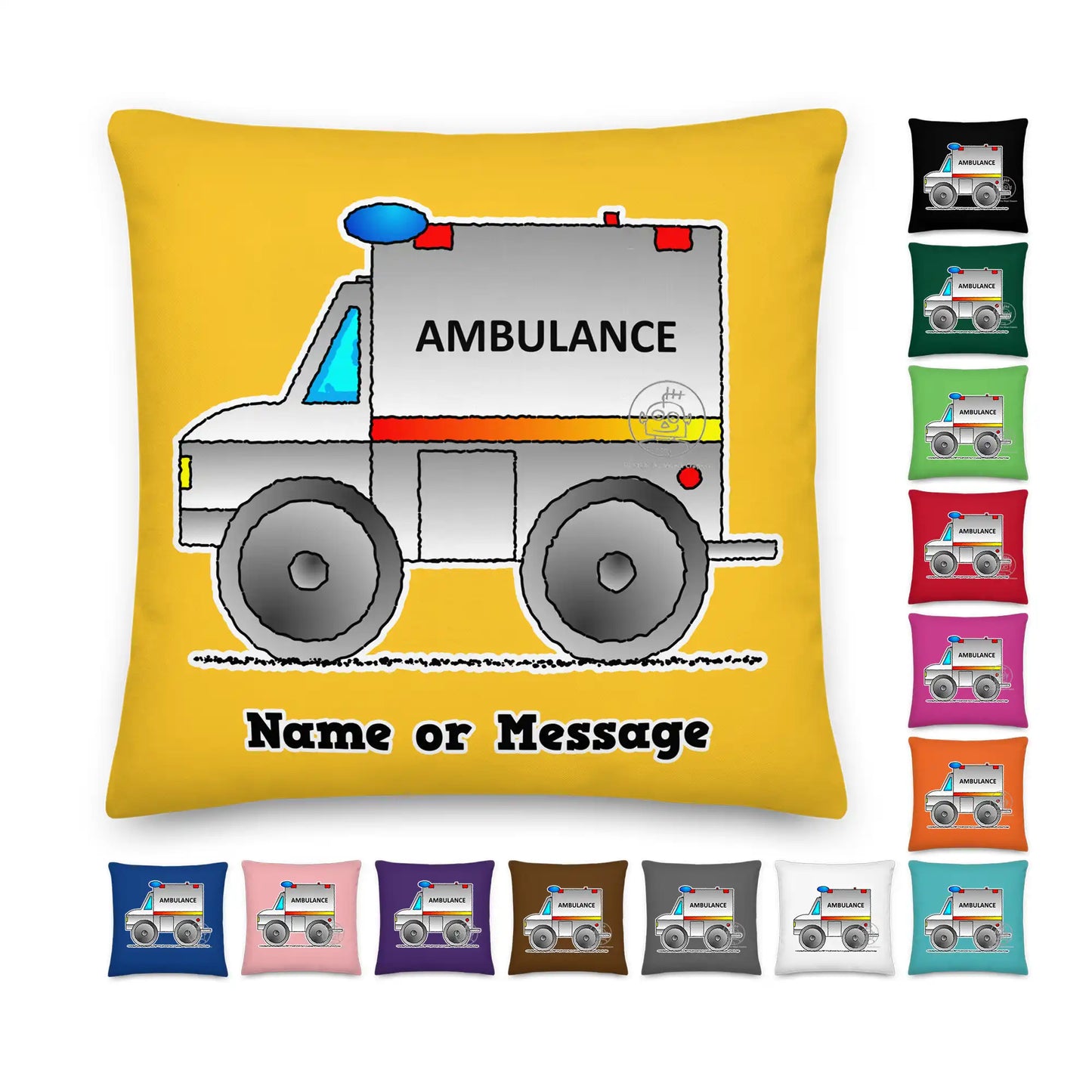 Ambulance Pillow Cushion, Personalized P009