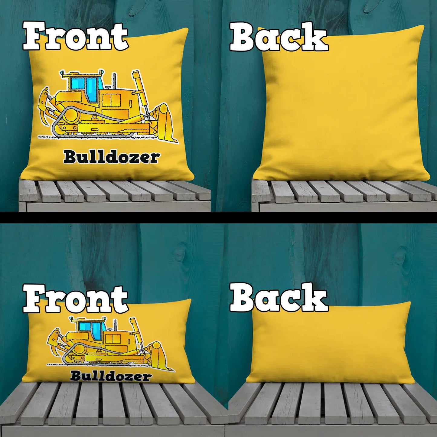 Bulldozer Pillow Cushion, Personalized P014