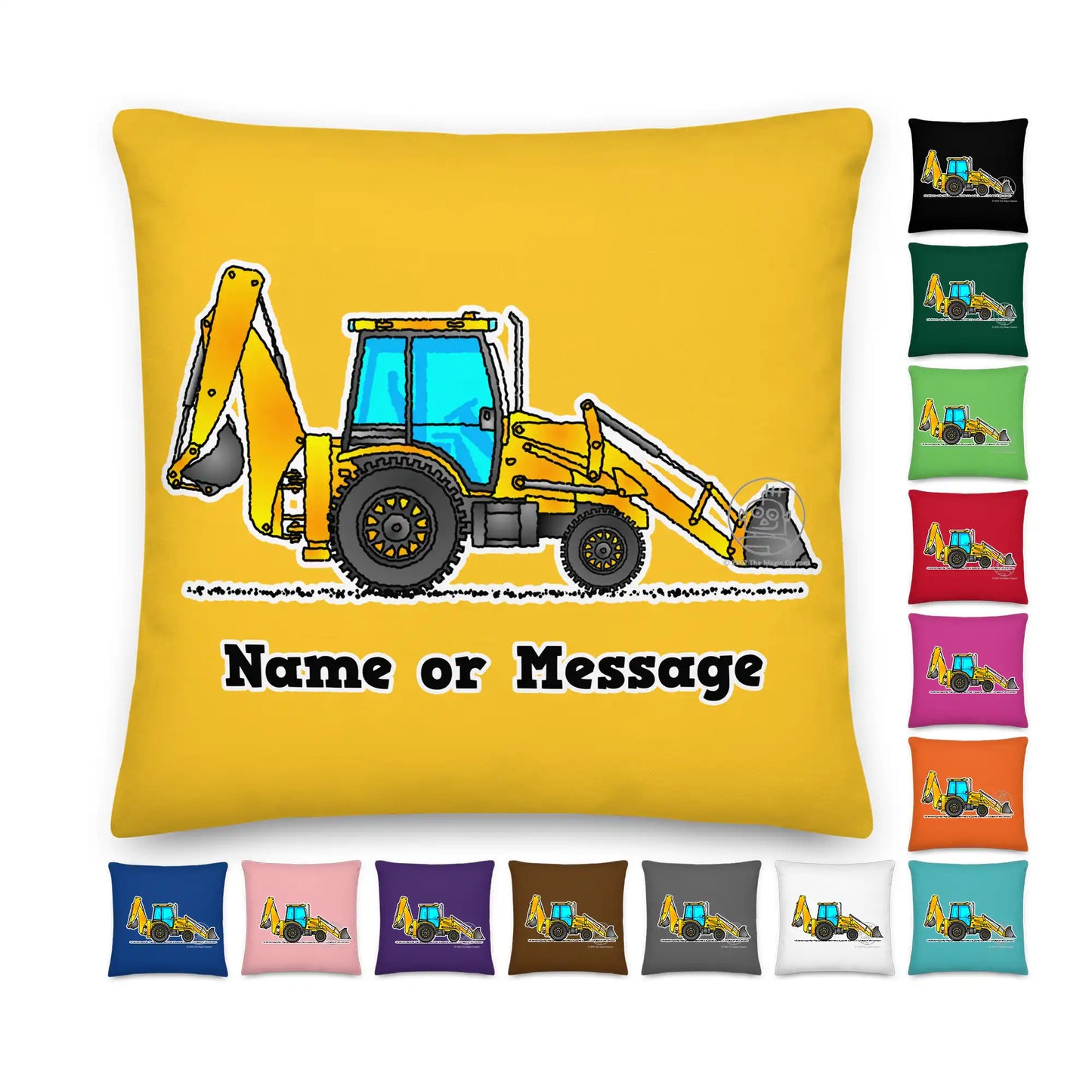 Backhoe Pillow Cushion, Personalized P013