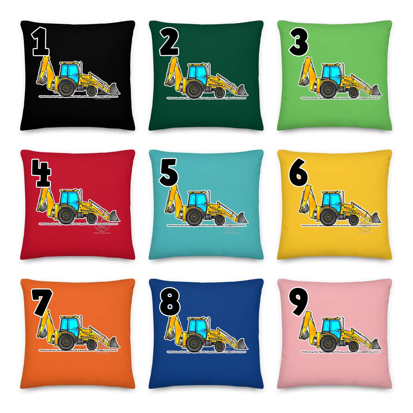 Backhoe Pillow Cushion, Personalized P013