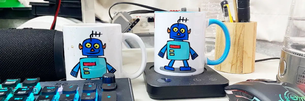 Custom Blue Robot Mugs