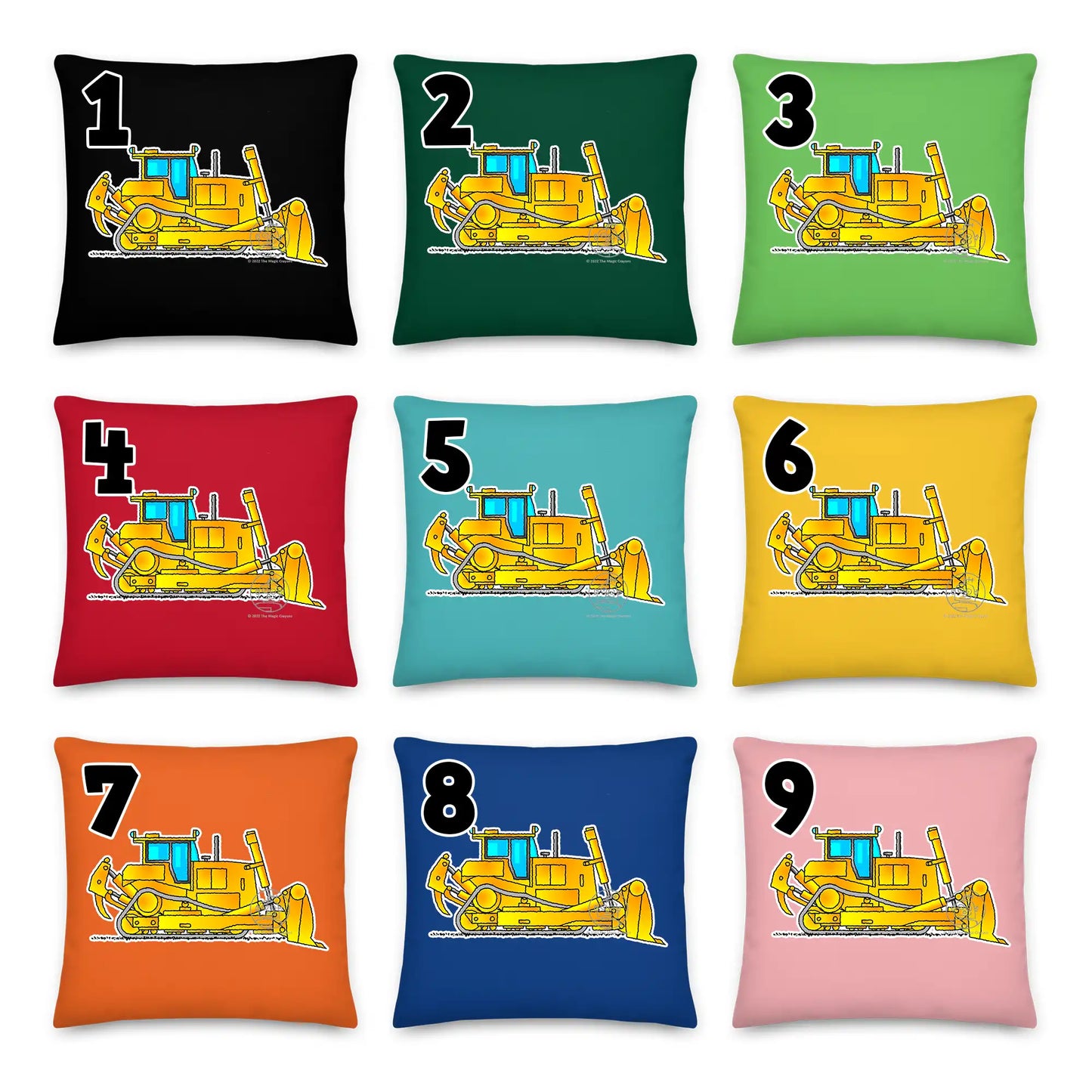 Bulldozer Pillow Cushion, Personalized P014