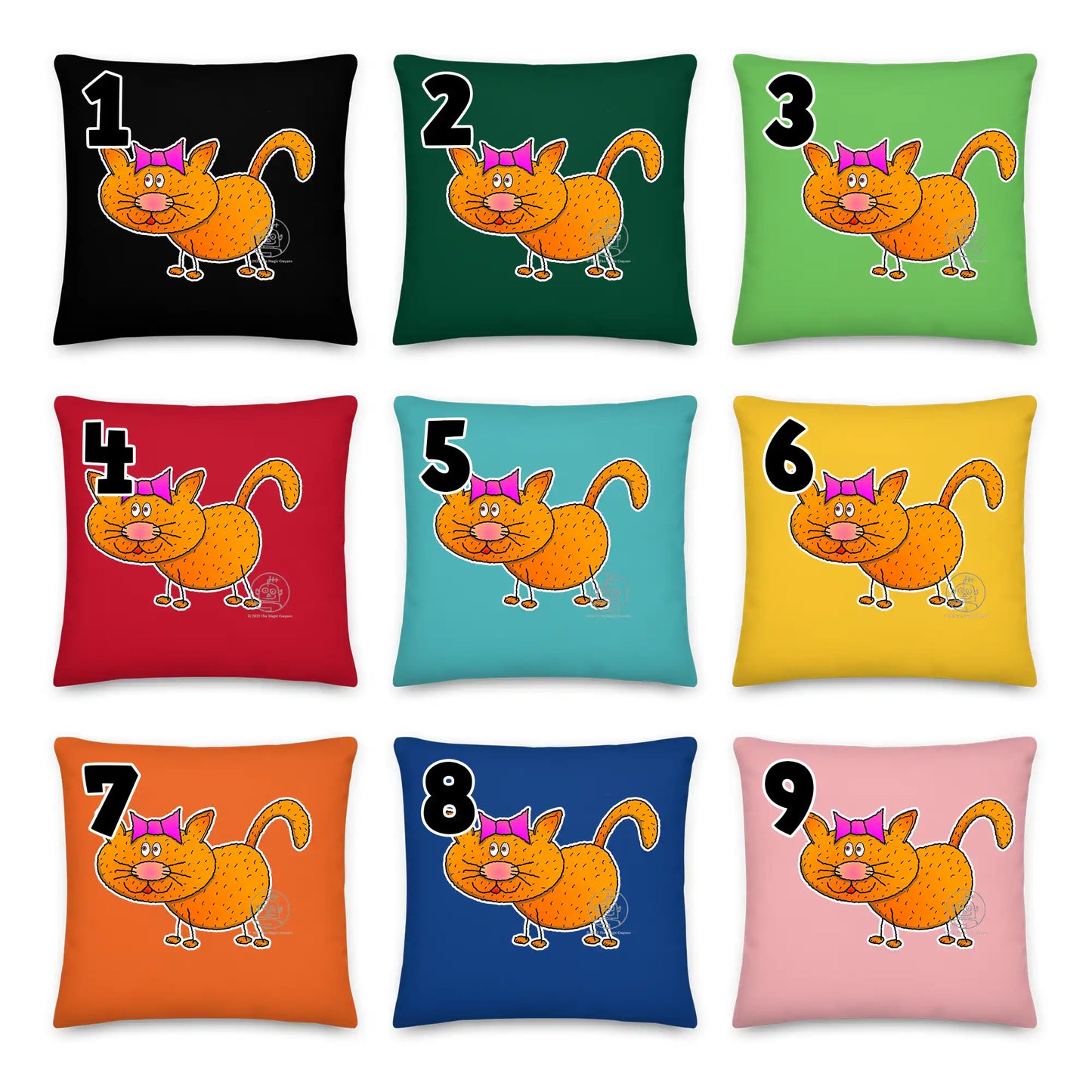 Orange Kitten Pillow Cushion, Personalized P015