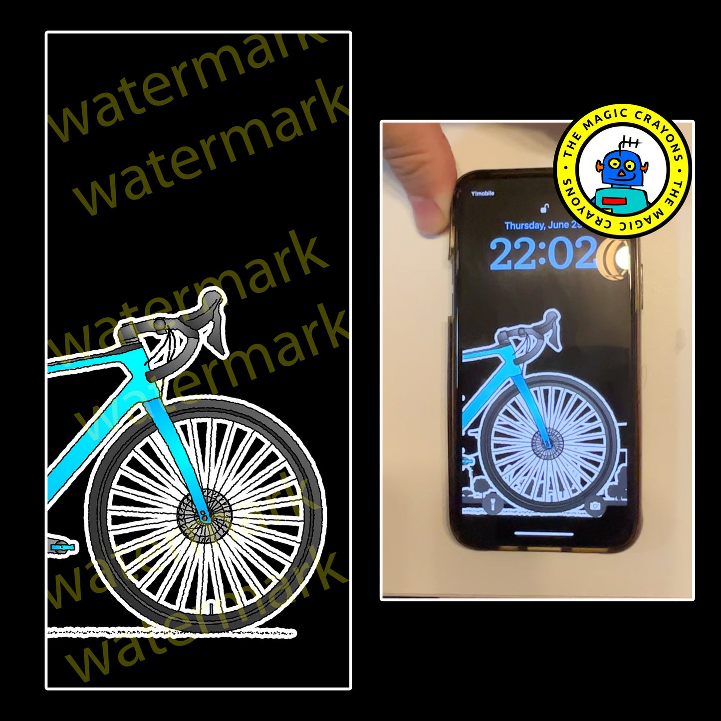 青い自転車のiPhone壁紙