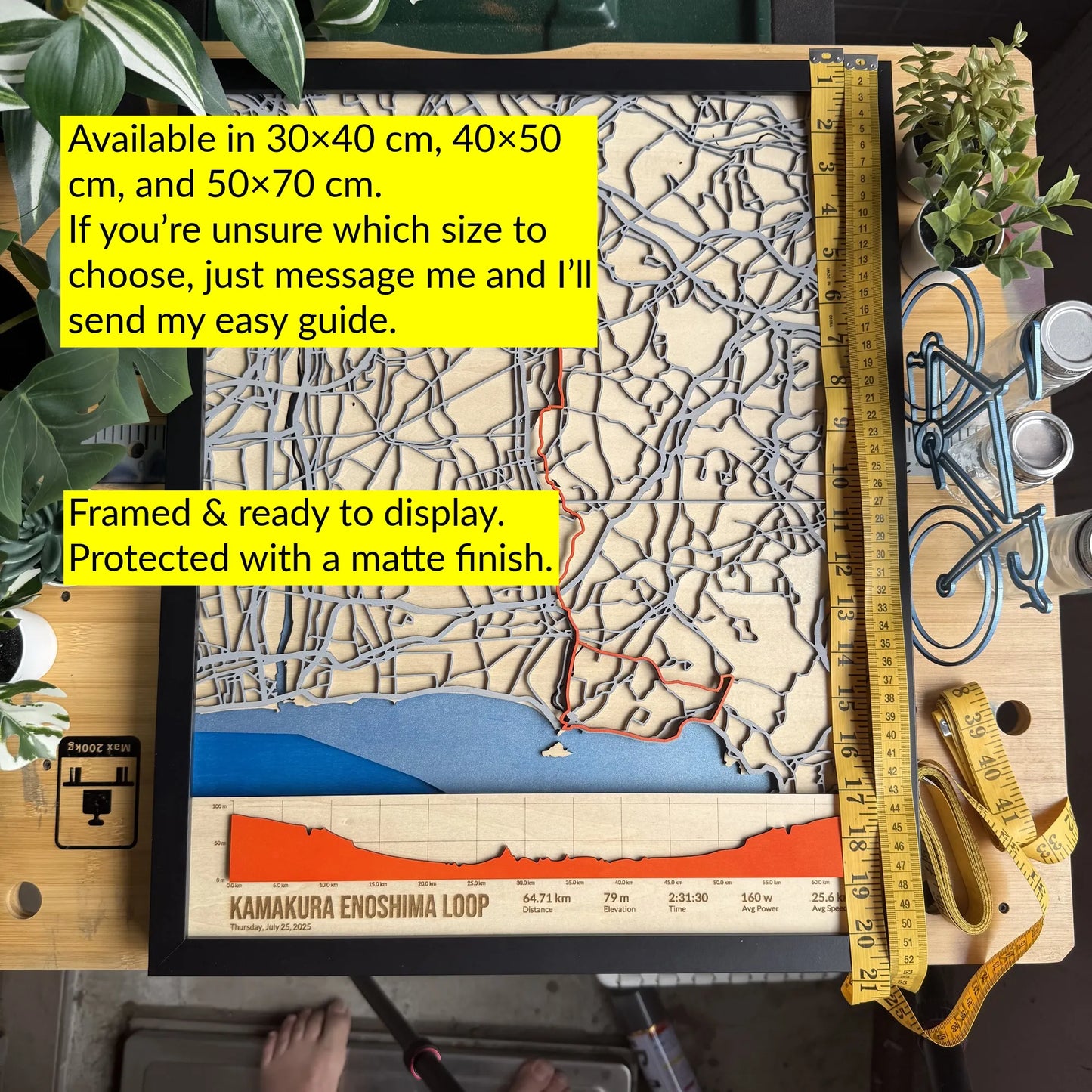 Custom 3D Cycling Map – GPX Route Wood Art | Handmade in Japan – The ...