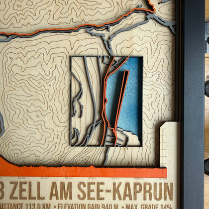 IRONMAN 70.3 Zell am See Custom Wooden Map