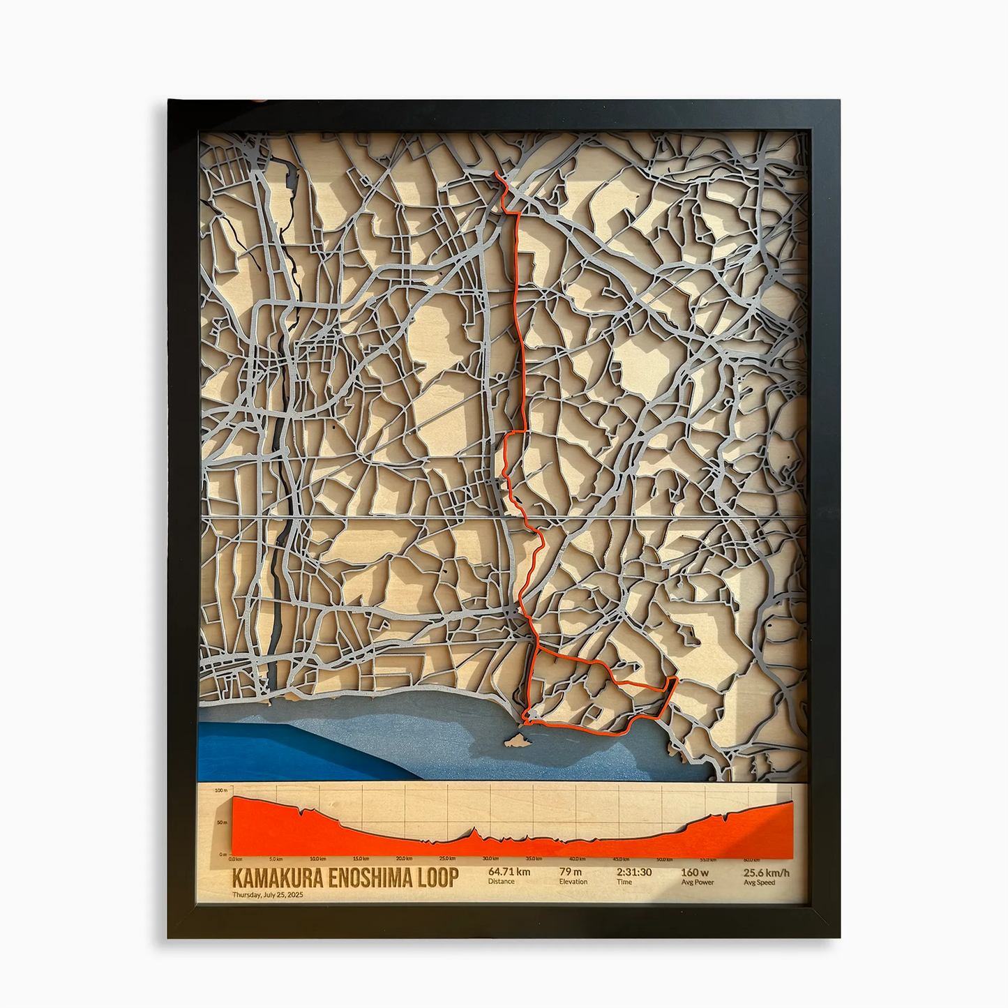 カスタム3Dサイクリングマップ – Strava、Ride with GPS、GarminからカスタマイズできるGPX木製マップ | 日本製ハンドメイド | サイクリストへの特別なギフト