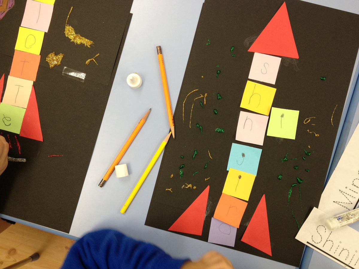 Free Name Tag Rockets. Name Writing, Colors, Shapes Craft – The Magic ...