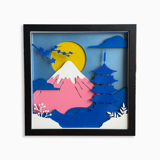 パゴダと富士山 – 日本の桜の壁アート