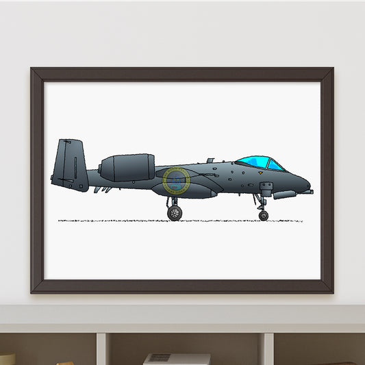 Thunderbolt Plane Poster. USAF Military Aircraft Print R079