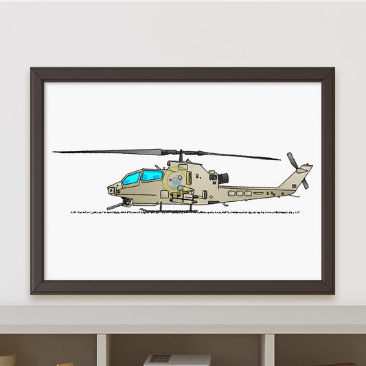 AH-1Z Viper Combat Helicopter Poster R106