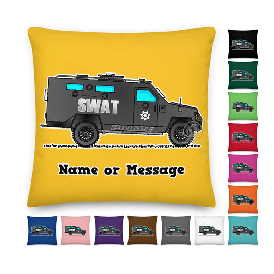 Police SWAT Truck Pillow Cushion, Personalized P010