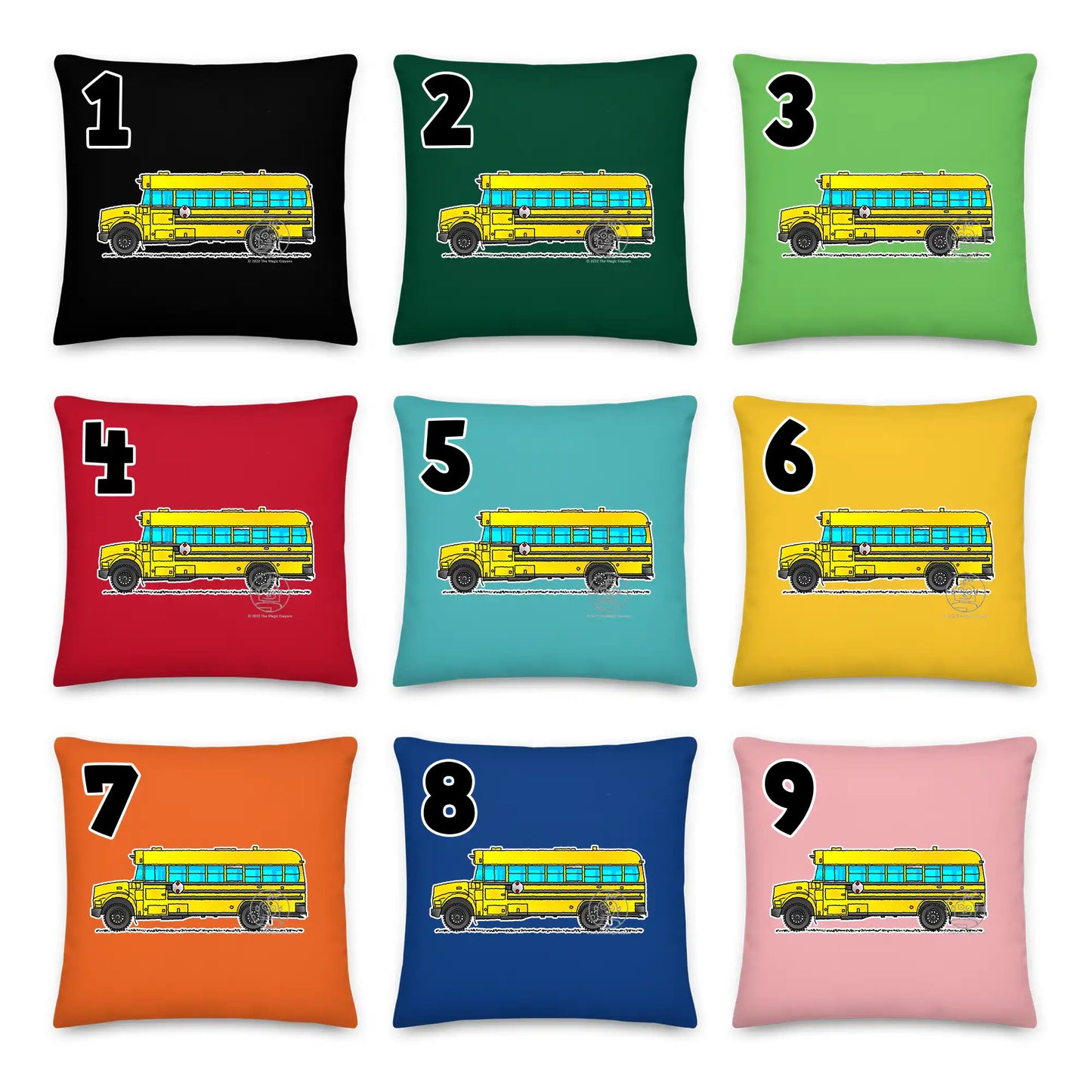 School Bus Pillow. American Busses Cushion. Driver Teacher Appreciation P011