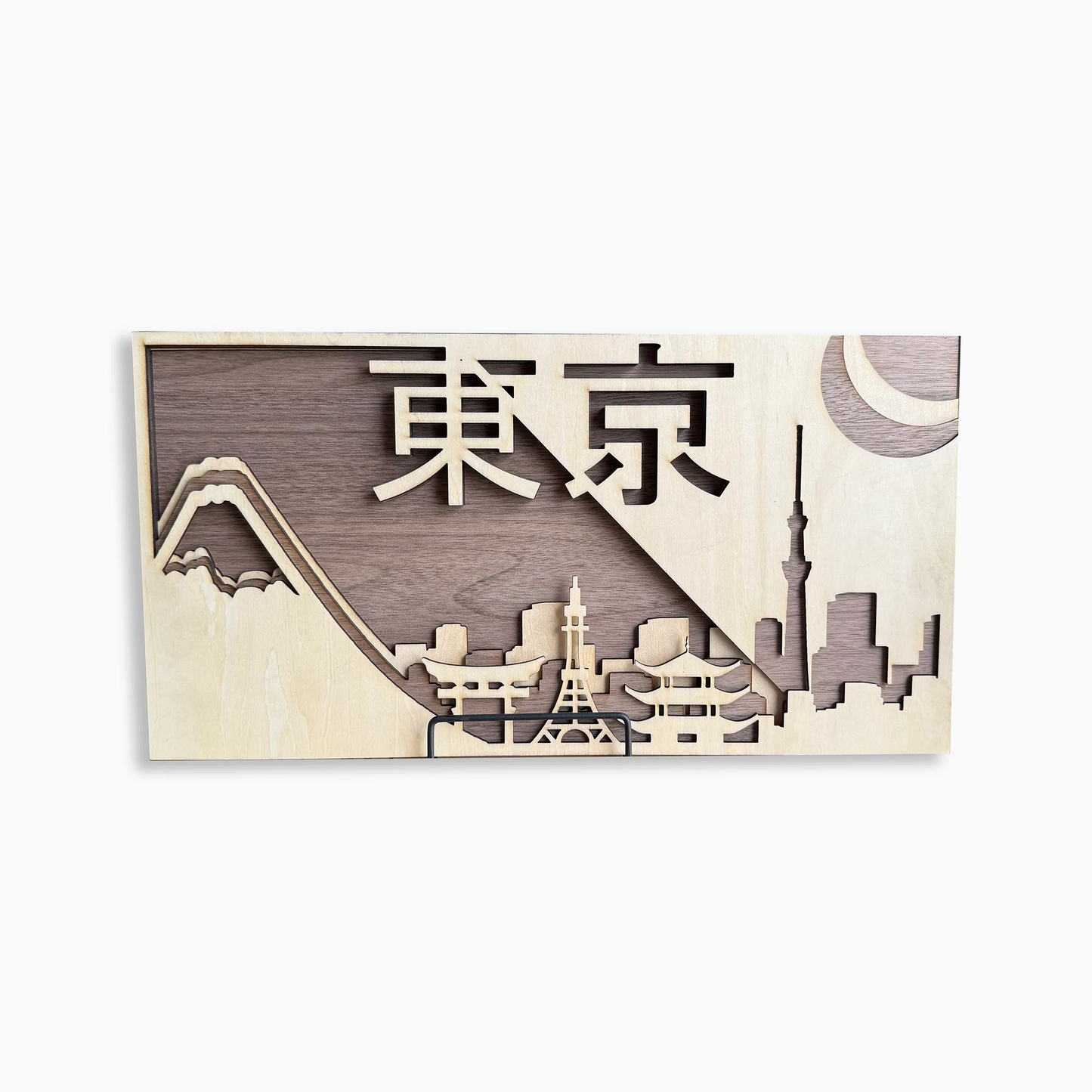 Tokyo Cityscape – Handcrafted Wooden Wall Art (Japanese Text)