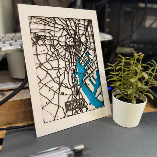 Tokyo Layered City Map | 5 × 7 Paper Art