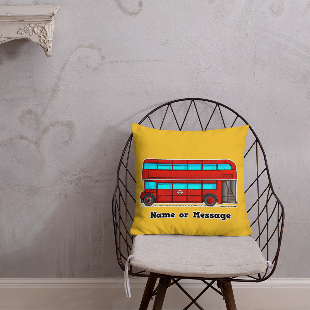 London Bus Pillow Cushion, Personalized P017