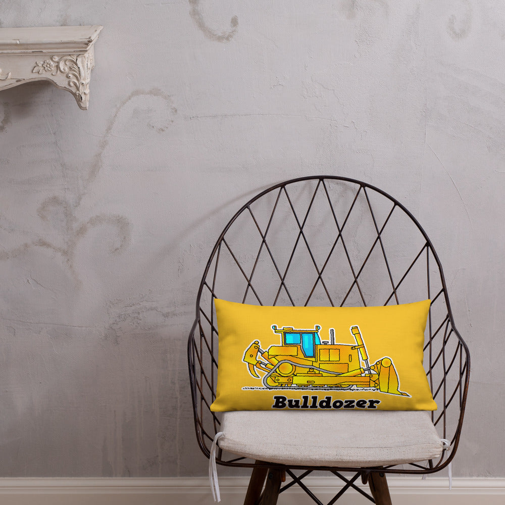 Bulldozer Pillow Cushion, Personalized P014