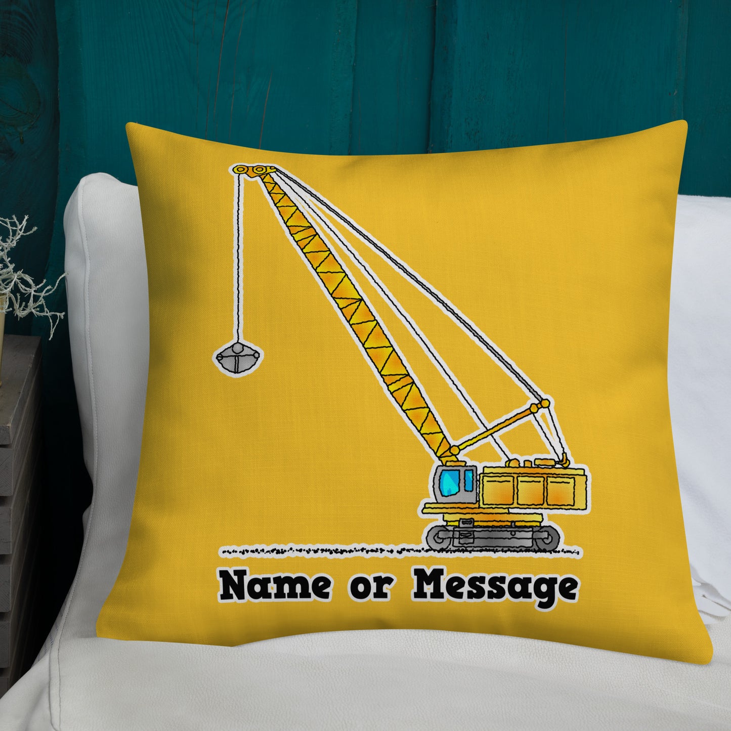 Construction Crane Pillow Cushion P034