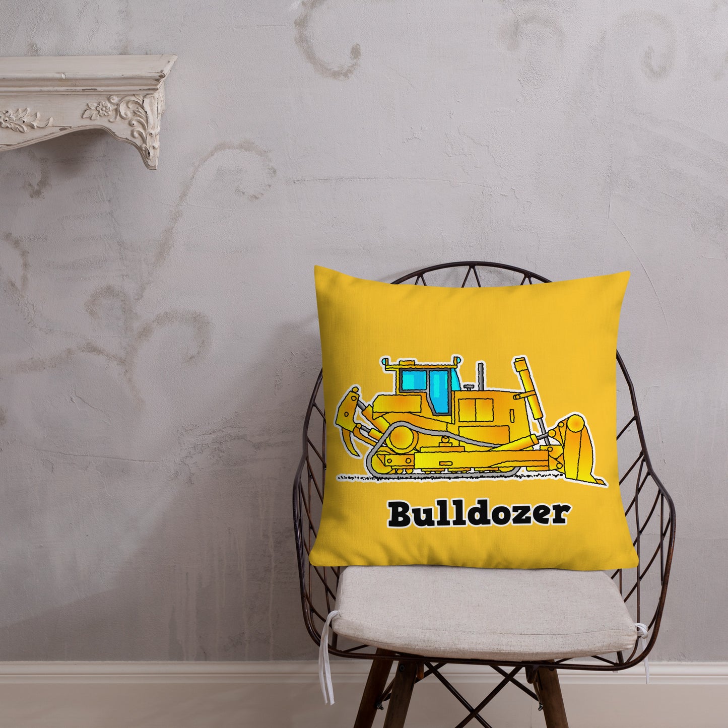 Bulldozer Pillow Cushion, Personalized P014