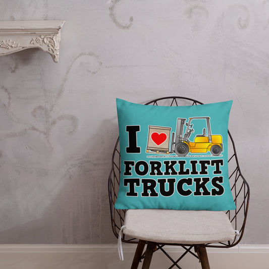 I Love Forklift Trucks Pillow. Custom Reach Truck Cushion P016