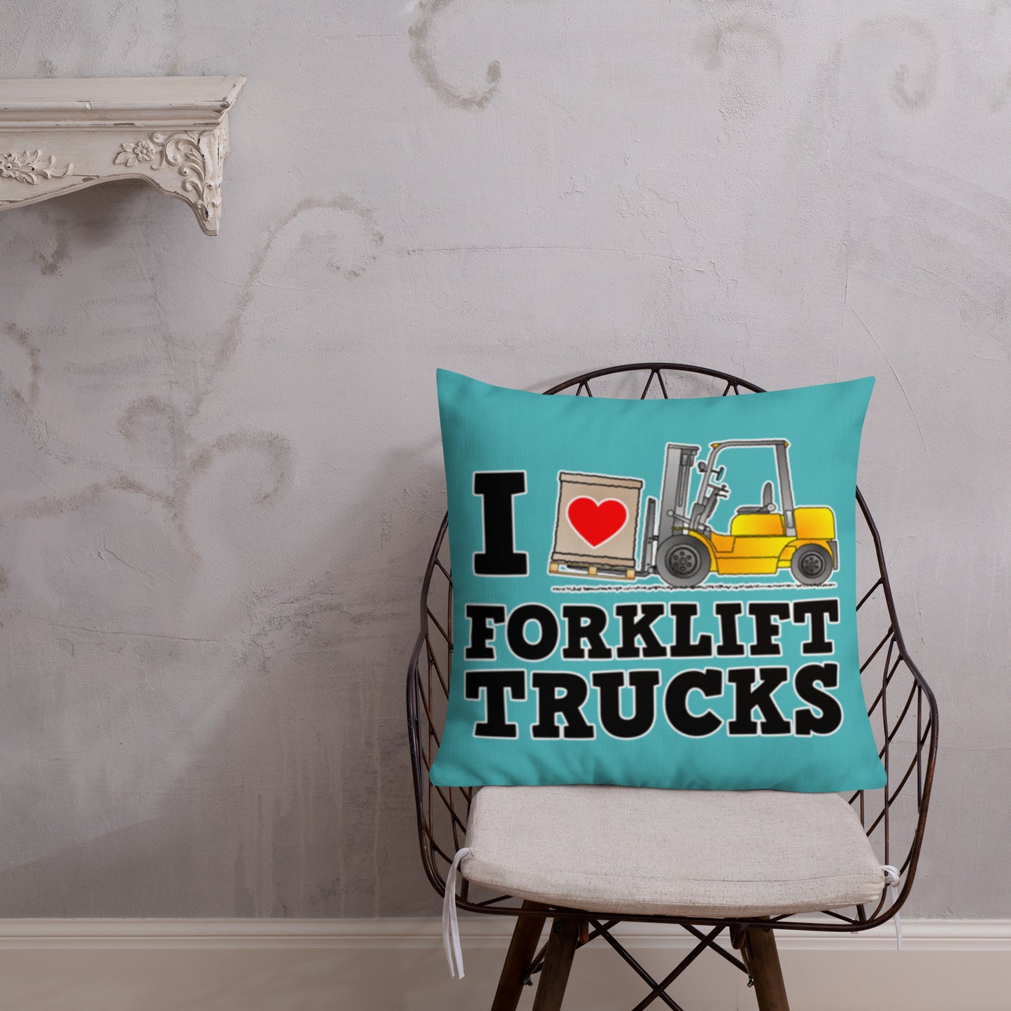 I Love Forklift Trucks Pillow Cushion P016