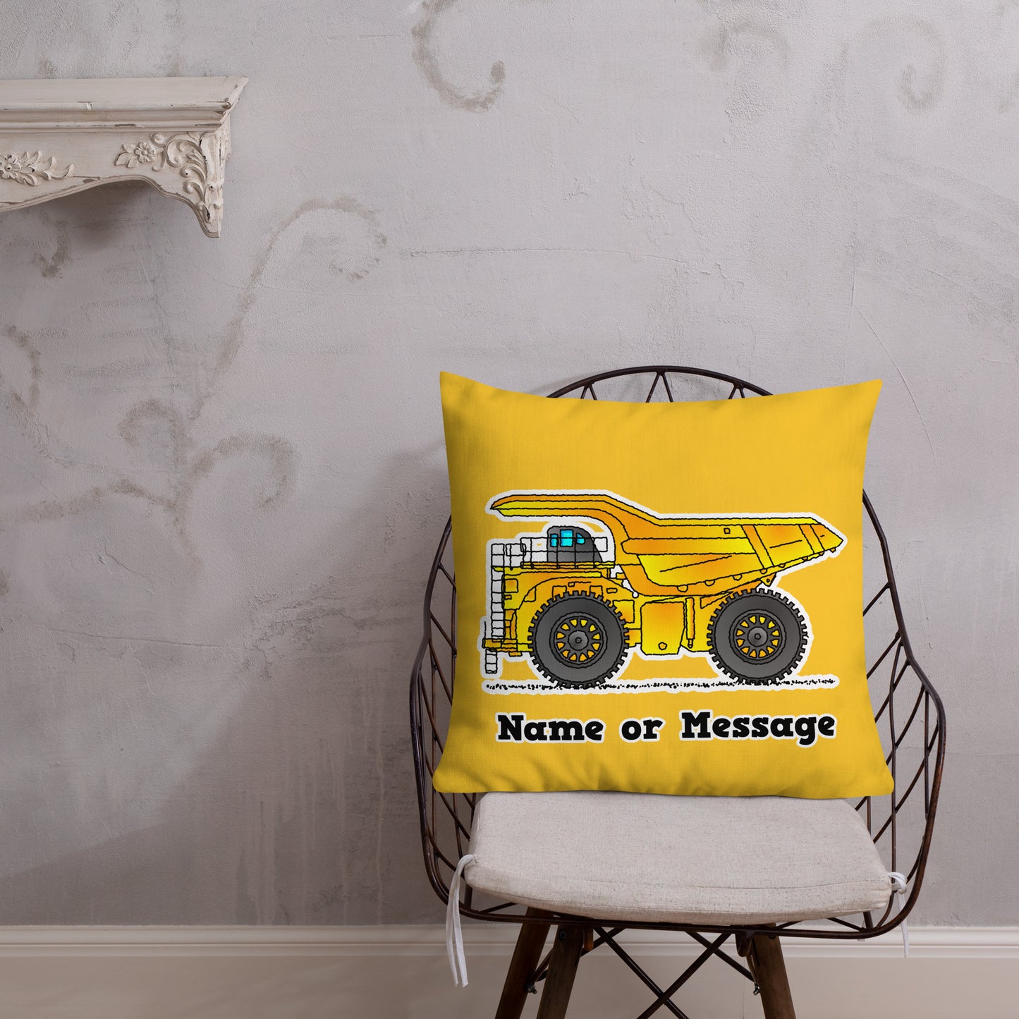 Dump Truck Pillow Cushion, Personalized P032