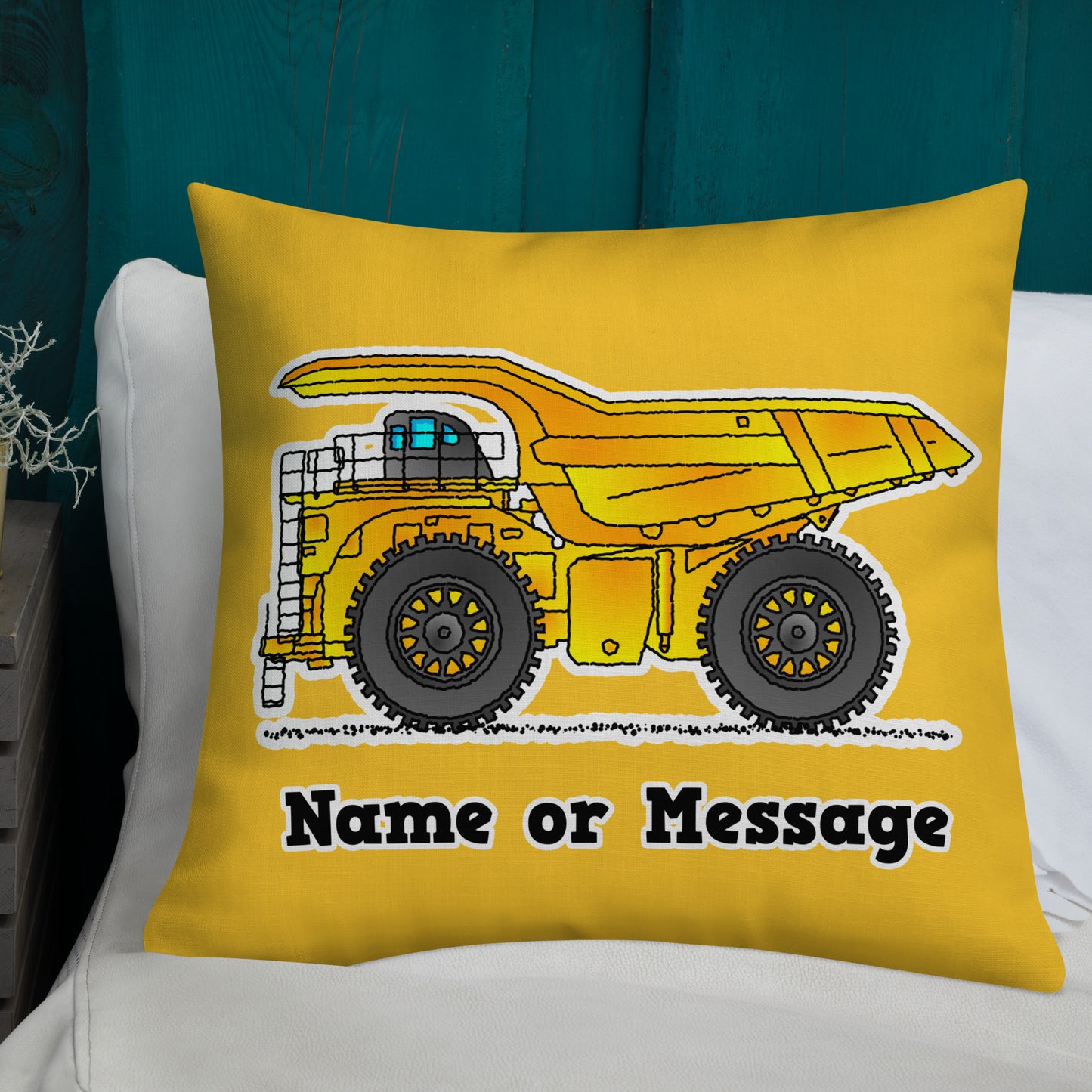 Dump Truck Pillow Cushion, Personalized P032