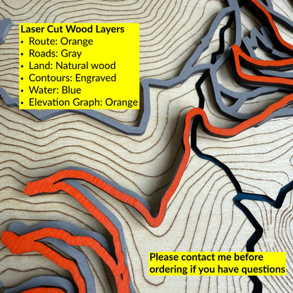 Alpe d’Huez Cycling Climb Map – 3D Wood Wall Art for Cyclists