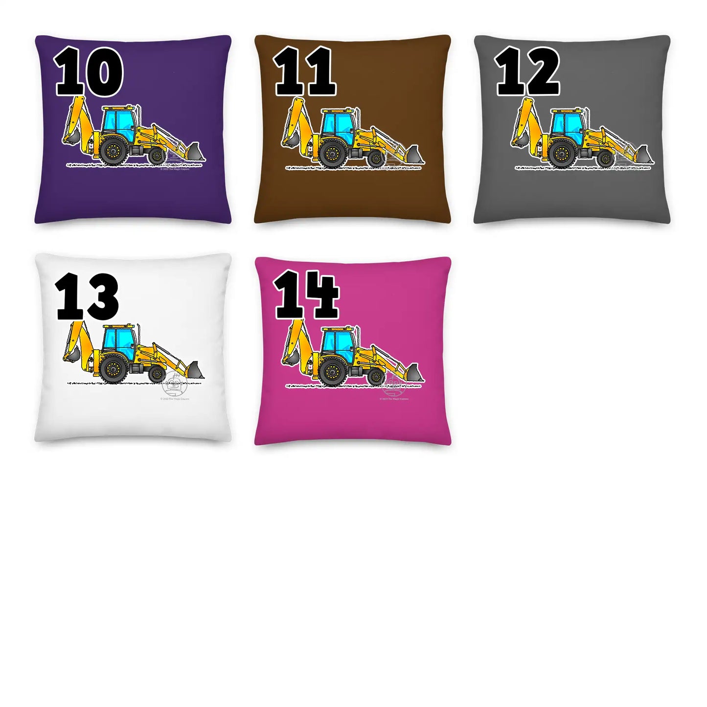 Backhoe Pillow Cushion, Personalized P013