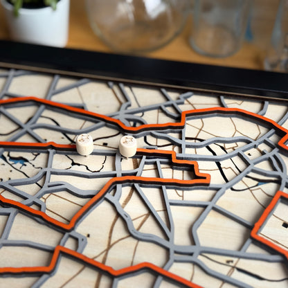 Berlin Marathon Route Map - Layered Wood