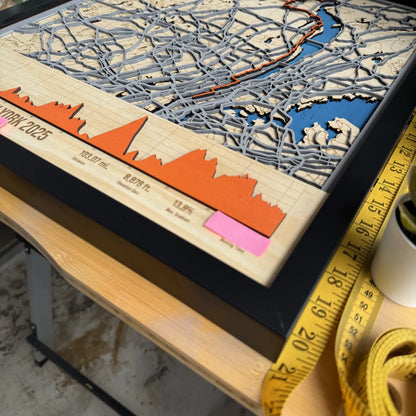 Best Buddies Challenge: New York Route map in Wood