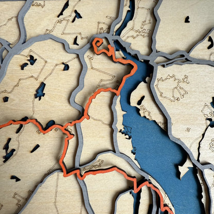Best Buddies Challenge: New York Route map in Wood