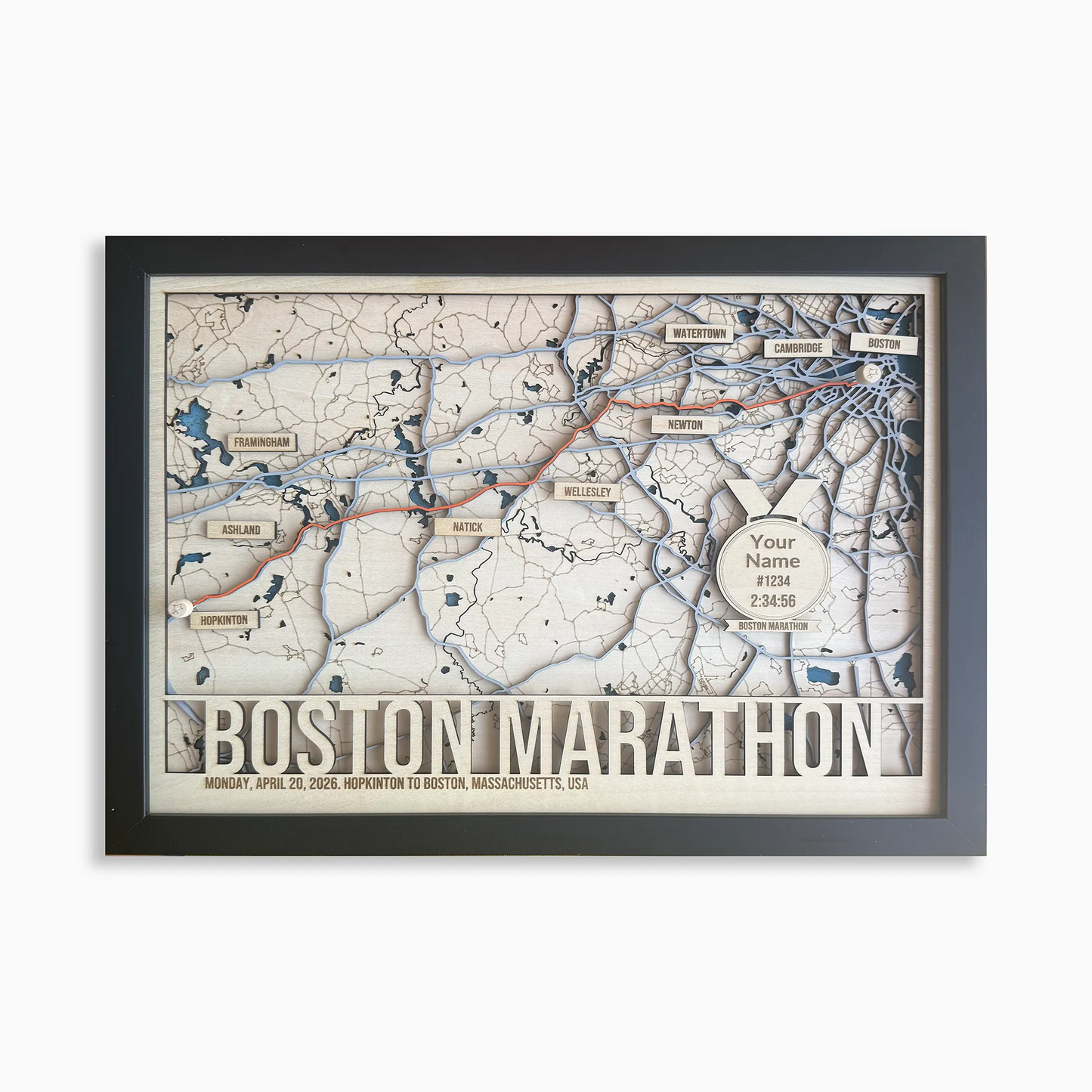 Boston Marathon Route Map