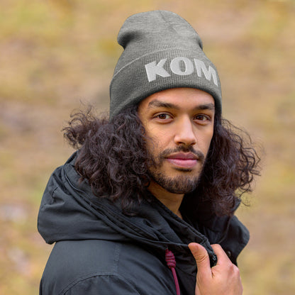 KOM Cuffed Beanie | King of the Mountains Embroidered Winter Hat for Cyclists