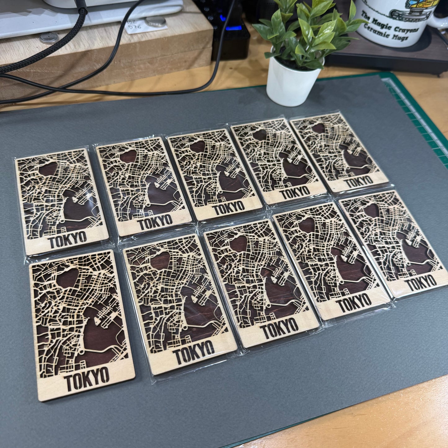 Custom Mini Wood Maps – Set of 10