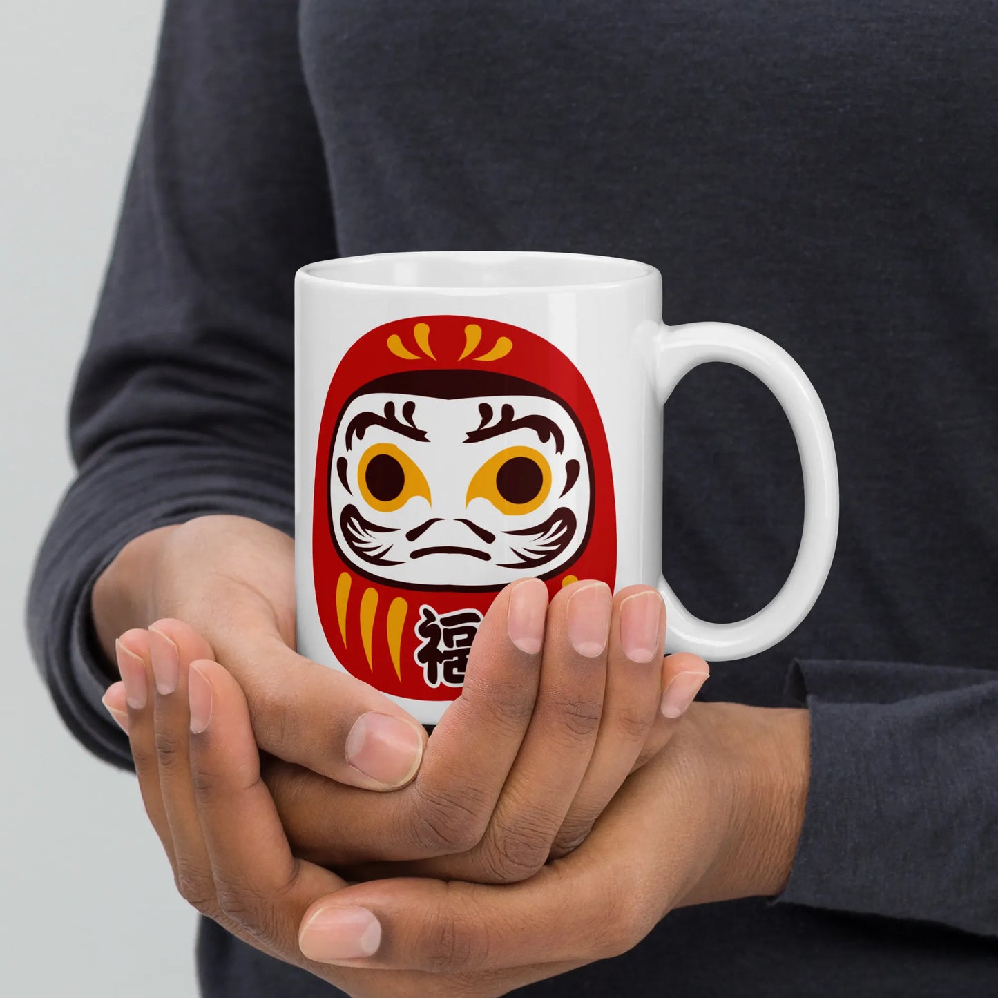 Daruma Mask Mug – Symbol of Perseverance & Luck
