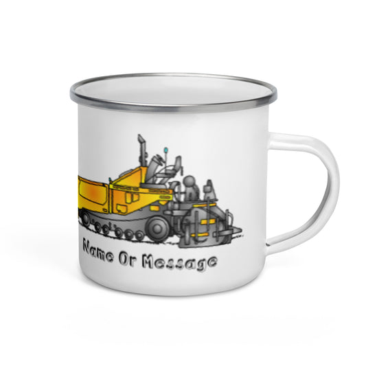 Asphalt Paver Enamel Mug, Personalized T010